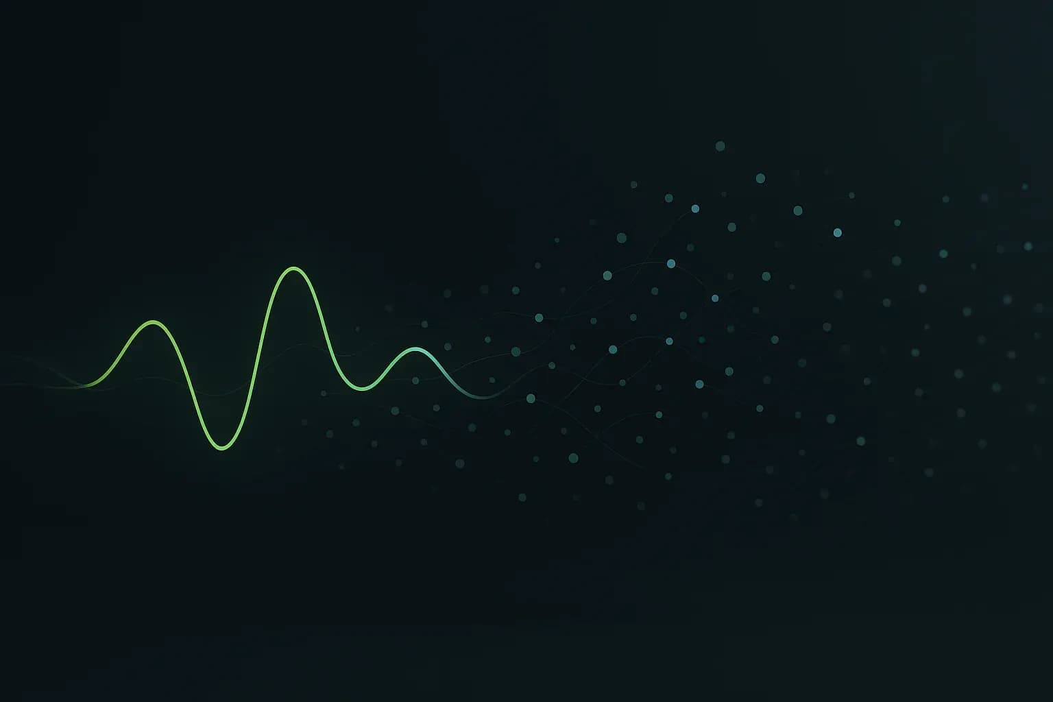 Représentation abstraite de flux de données sonores et d'ondes numériques.